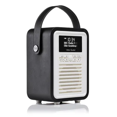 Image de View Quest Retro Mini Radio DAB/DAB+/Bt Banque d'énergie incluse, Noir
