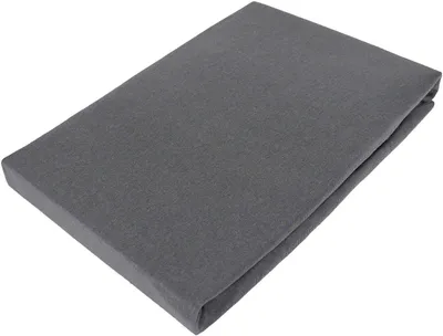 A folded grey fitted sheet is shown on a white background.