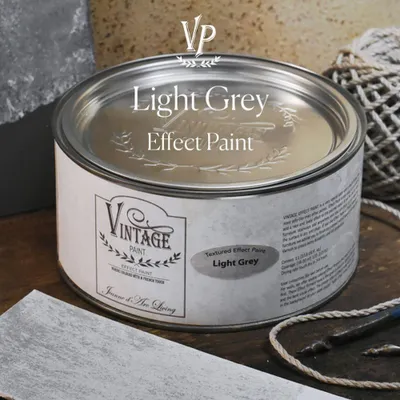 Produktbild von Vintage Paint Effect Paint Strukturfarbe 1000 ml – Betonoptik Wandfarbe & Möbelfarbe für kreative Oberflächen – Kreidefarbe Effektfarbe mit Steinoptik - Hellgrau