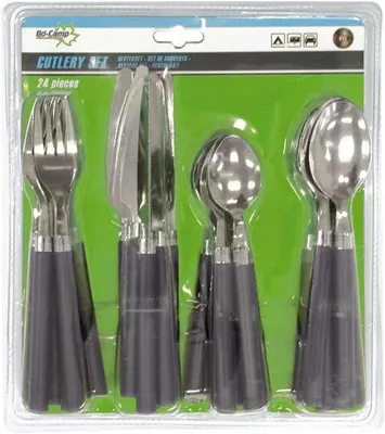 Produktbild von Edelstahlbesteck-Set 24-teilig Campingbesteck langlebig