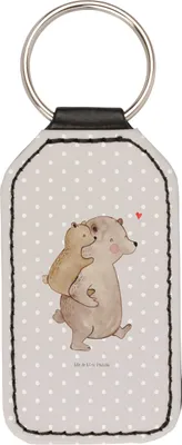 Produktbild von Mr. & Mrs. Panda Taschenanhänger Papa Bär - Grau Pastell - Geschenk, Vatertag, schlüsselbund anhänger, schlüssel, Schlüsselanhänger Mit Spruch, für, Geburtstag, Vater