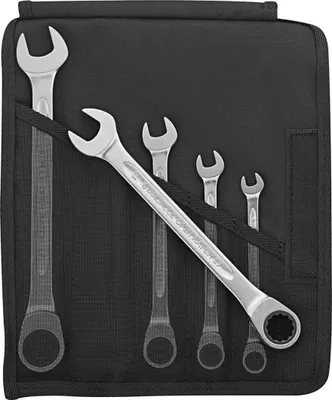 Zdjęcie produktu dla STAHLWILLE Zestaw kluczy płasko-oczkowych z grzechotką 17F/5 5szt.SW 8-19mm fl - 96401705