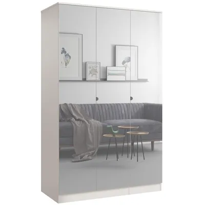 Kleiderschrank zum Schlafzimmer für Kleidung mit Spiegel, Höhe: 200cm, Breite: 120 cm, kaschmir