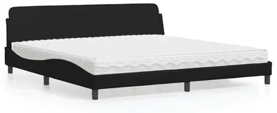 Produktbild von vidaXL Bett mit Matratze "Dover" Schwarz 200x200 cm Kunstleder