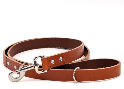 Lederhunde-Leine, braun, 1 m, Vollnerf, aus England
