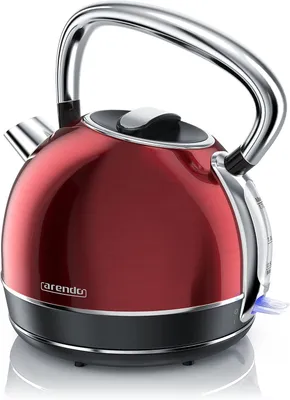 Produktbild von Retro Wasserkocher aus Edelstahl im Vintage Stil – 1,7 L – 2200 W – kabellos – Kalkfilter – automatische Abschaltung – LED–Cool Touch Griff–