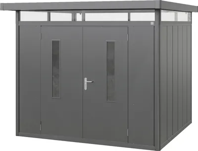 Produktbild von GFP Primeyard Gerätehaus Metall Gartenhaus 263x228x231 cm Geräteschuppen anthrazit