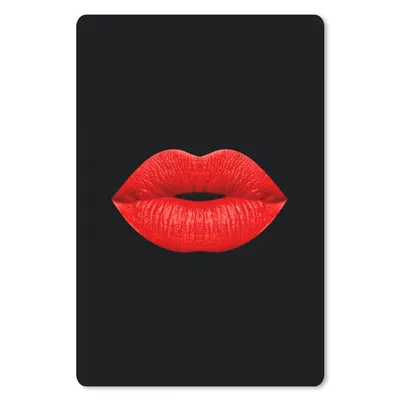 Produktbild von MuchoWow® Mauspad Mousepad Lippen - Rot - Schwarz 18x27 cm - Mousepads - Maus Mat - Pad - Mausunterlage
