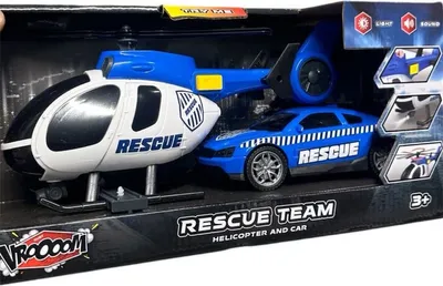 Obrázek produktu pro Dětská hračka Ruby toys Rescue team - záchranný vrtulník a auto, 2 ks