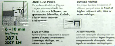 Produktbild von Abschlußprofil Silber eloxiert für Laminat 6-10 mm mit UP 21,7x900mm(BxL)