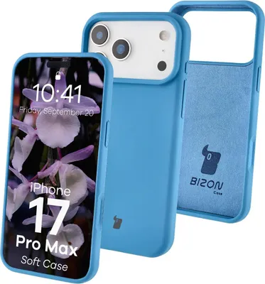 Produktbild von Silikon Handyhülle für iPhone 17 Pro Max, Bizon Soft Case, Blau
