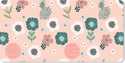Produktbild von MuchoWow® Mauspad Mousepad Muster - Blumen - Pflanzen 60x30 cm - Mousepads - Maus Mat - Pad - Mausunterlage - Nachhaltig