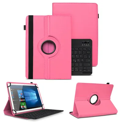 Produktbild von Schutzhülle für Tabwee T80 / T90 / W90 Bluetooth Tasche Drehbar QWERTZ TastaturFarben:Pink