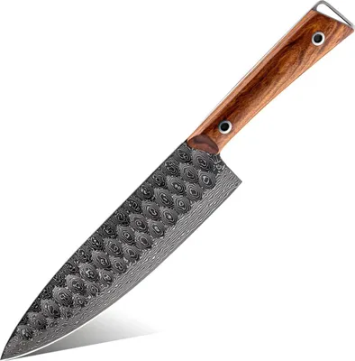 Image de Couteau de cuisine damasquiné KN-39263 - Marron KP39263