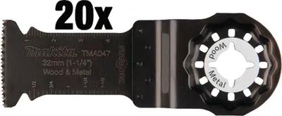 Immagine prodotto di Lama Makita per taglio a tuffo TMA047 (20 pezzi) Multiutensile Starlock per legno e metallo B-64814-20