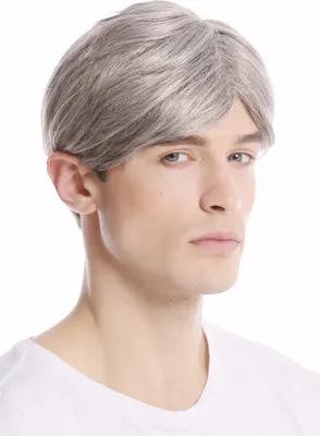 Produktbild von WIG ME UP Herrenperücke kurz Scheitel grau meliert GFW994-51