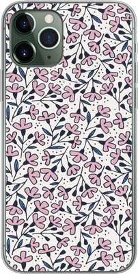 Produktbild von MuchoWow® Handyhülle Schutzhülle Hülle für Telefoonhoesje iPhone 11 Pro Mädchen - Blumen - Rosa - Muster - Mädchen - Kinder - Mädchen Silikon Softcase Handy Hülle - Handy