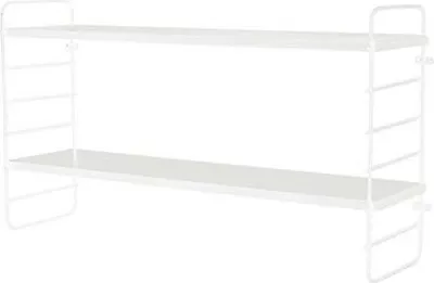 Produktbild von Bloomingville Regal weiß 65 cm Wandregal Metall 2 MDF Böden Bord