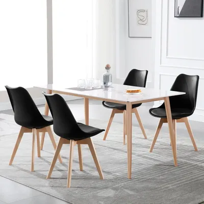 Produktbild von WOLTU Esszimmerstuhl 1 Stück Esszimmerstuhl Design Stuhl Küchenstuhl Holz schwarz