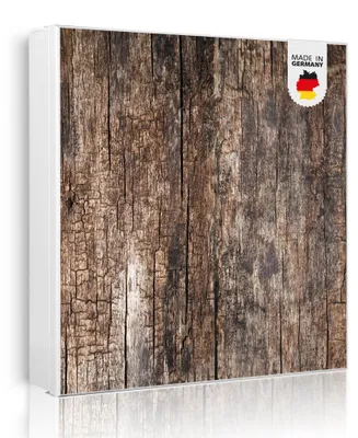 Zdjęcie produktu dla banjado metalowa szafka na klucze, duża 30x30 cm z 32 haczykami, może służyć jako tablica magnetyczna, biały korpus, zawias po lewej stronie, Altes Holz [SKGW2 10633]