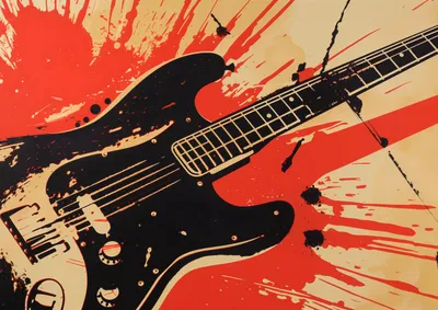 Zdjęcie produktu dla Plakat 59,4x42cm Gitara Elektryczna