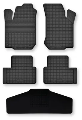 Produktbild von Gummi-Fußmatten mit Tunnelmatte für Hyundai Atos 1997-2008 (Schrägheck) – 5-tlg, Schwarz, modellangepasst – Wielganizator Semi-Universal