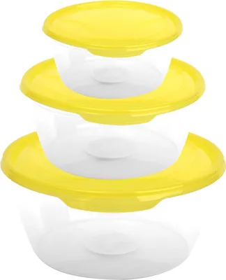 Produktbild von 3er Set Frischhaltedose Rund 1 / 1,7 / 3 Liter Gelb