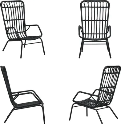 Immagine prodotto di vidaXL Sedia da giardino Poly Rattan Nero - Sedia da giardino - Sedie da giardino - Sedia - Sedie