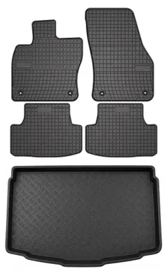 Zdjęcie produktu dla Dywaniki gumowe + mata bagażnika do Volkswagen T-Roc I 2017-2025 (dolny poziom podłogi) – czarne, dopasowane – Wielganizator SolidPRO