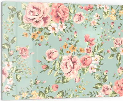 Zdjęcie produktu dla DEQORI Szklany panel kuchenny 80x60 cm "Tapeta z kwiatowym wzorem" panel łazienkowy splashback