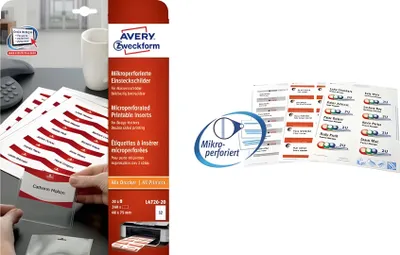 Immagine prodotto di AVERY Badge con inserto Zweckform, 90 x 54 mm, bianco