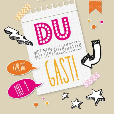 Produktbild von 80x Motivservietten 3-lagig 33x33cm  'Du bist mein allerliebster Gast'