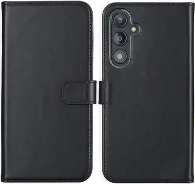 Image de Selencia Bibliothèque en cuir véritable pour le Samsung Galaxy S24 FE - Noir