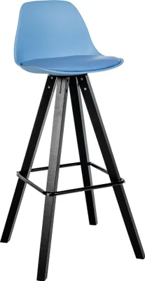 Produktbild von CLP Barhocker Corbin Kunstleder Square blau Gestell Farbe schwarz