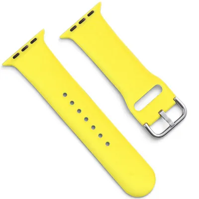 Zdjęcie produktu dla Silikonowy Pasek Do Zegarka Apple Watch 2-9/Se 38/40/41Mm Silicone Strap Aps Żółty