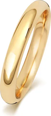 Produktbild von Schwerer 9 Karat (375) Gold 3mm Court Form Herren/Damen - Trauring/Ehering/Hochzeitsring, 68 (21.6); TRS188969KYRSY