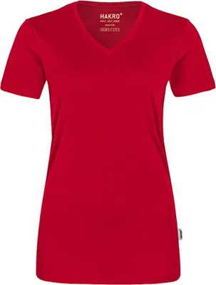 Produktbild von HAKRO Hakro Damen V-T-Shirt Coolmax (Polyesterfasern) #187 Gr. L rot