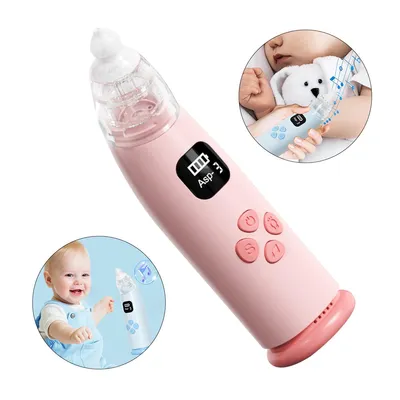 Produktbild von Nasensauger für Babys, wiederaufladbarer elektrischer Nasensauger, Anti-Reflux, 3 Saugstufen und 3 Silikonspitzen, mit Licht- und Musikfunktion