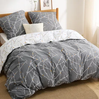 Produktbild von Bettwäsche Set 220x240 cm Grau - 3-teilig mit 2 Kissenbezügen 80x80 cm