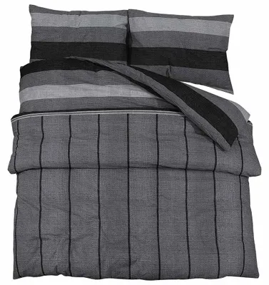 Produktbild von vidaXL Bettwäsche-Set Dunkelgrau 200x200 cm Baumwolle