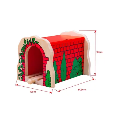 Produktbild von BigJigs Holzeisenbahn rote Tunnel - Holzspielzeug