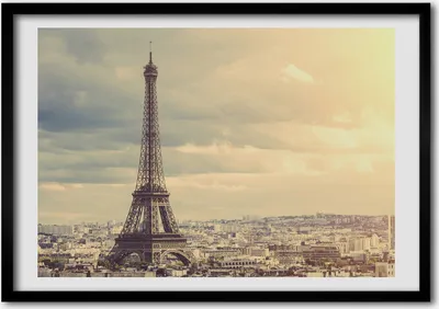 Produktbild von Bild - Bilder - Bilderrahmen - 70 cm x 50 cm - MDF-Rahmen, Wandkunst Eiffelturm in Paris
