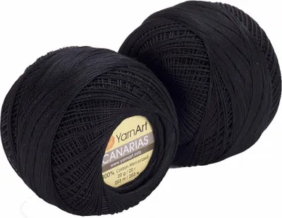 Zdjęcie produktu dla Yarn Art Canarias 9999 Black Przędza szydełkowa