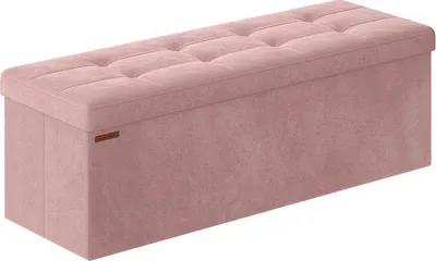 Obrázek produktu pro Sklopná lavice, 38 x 110 x 38 cm, pastelově růžová, do obývacího pokoje, ložnice, předsíně, nosnost až 300 kg