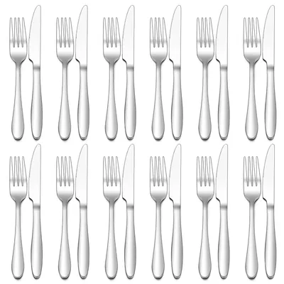 Steakbesteck-Set, 24-teilig, Edelstahl, Hochglanzpoliert