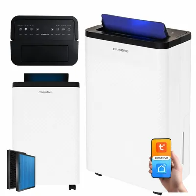 Produktbild von 2-in-1 Luftentfeuchter 24L & Luftreiniger Nexi mit WiFi HEPA H13 UV und Ionisator – smarter Raumentfeuchter für große Räume bis 45 m² Weiß