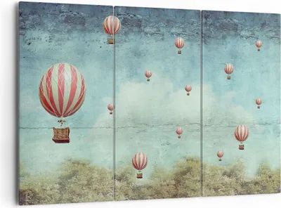 Produktbild von Bild auf Leinwand - Leinwandbild - Baloons Phantasie Illustration Fantasie - 165x110cm - Wand Bild - Wanddeko - Leinwanddruck - Bilder - Kunstdruck - Leinwand bilder - Wandkunst - CE165x110-3065