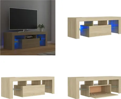 Obrázek produktu pro vidaXL TV skříňka s LED osvětlením Sonoma dub 120x35x40 cm - TV skříňka - TV skříňky - TV skříňka s LED osvětlením - TV nábytek