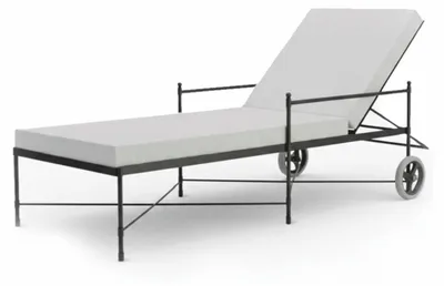 Produktbild von Casa Padrino Luxus Gartenliege Schwarz / Grau 190 cm - Hotel & Garten Möbel