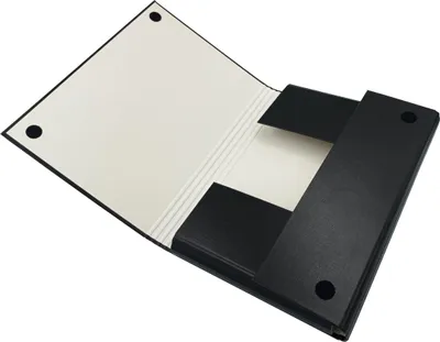 Produktbild von Klappmappe A4 Schwarz 40 mm Rückenbreite, Karton mit PP-Folie, 2 Klettverschlüsse